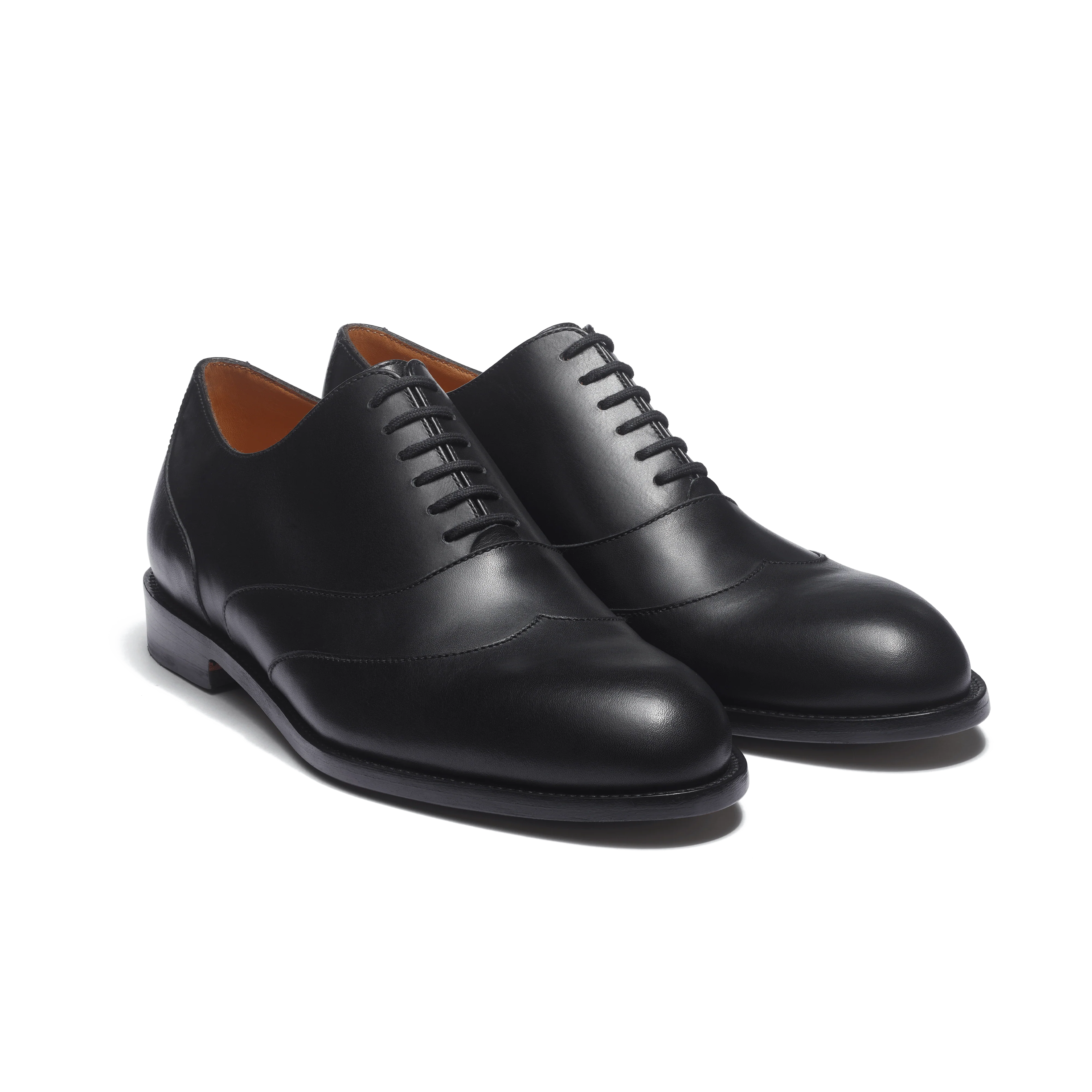 Richelieu à empiècements [femme cuir veau lisse noir] - Image 2