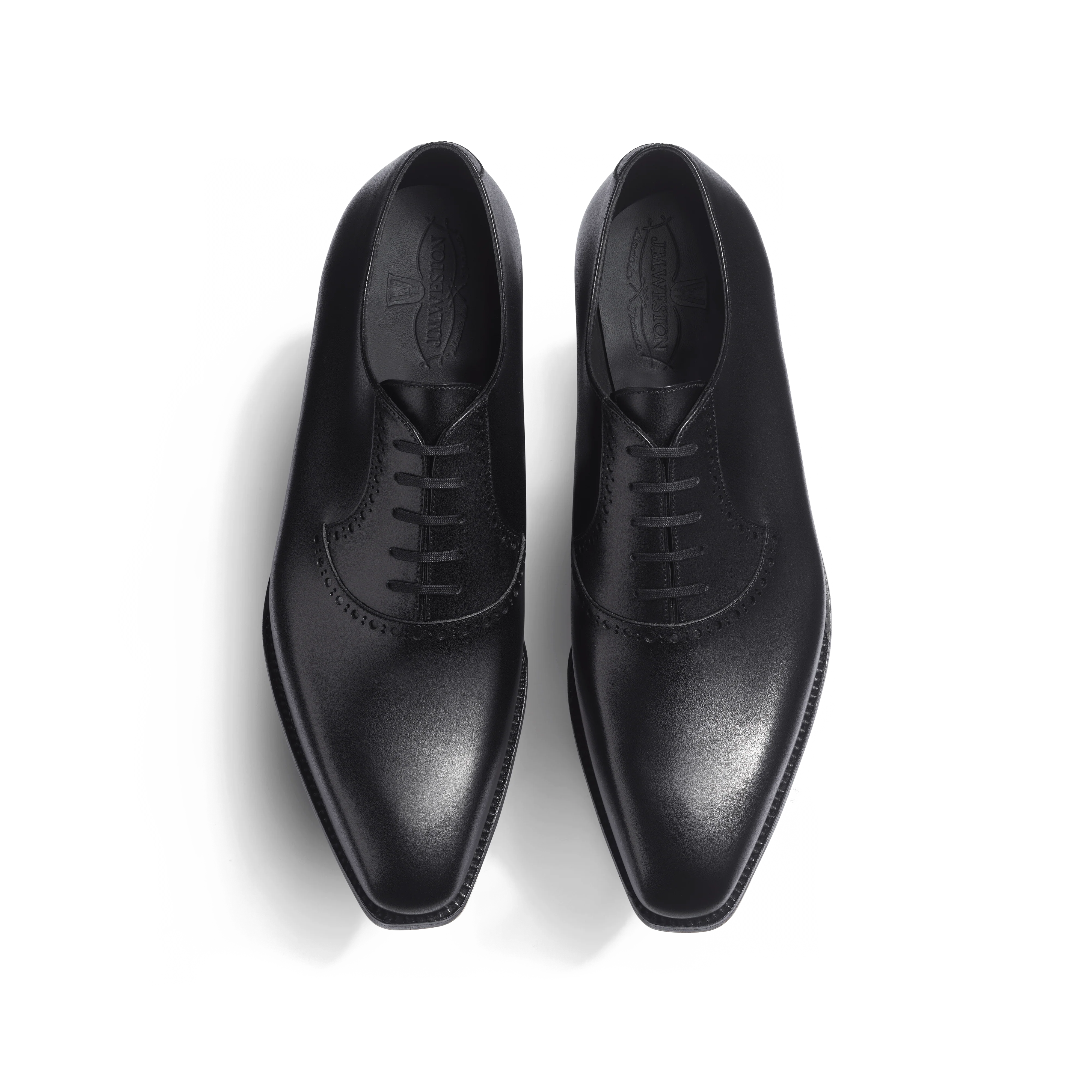 Richelieu à plastron perforé Fusain [homme cuir veau box noir] - Image 3
