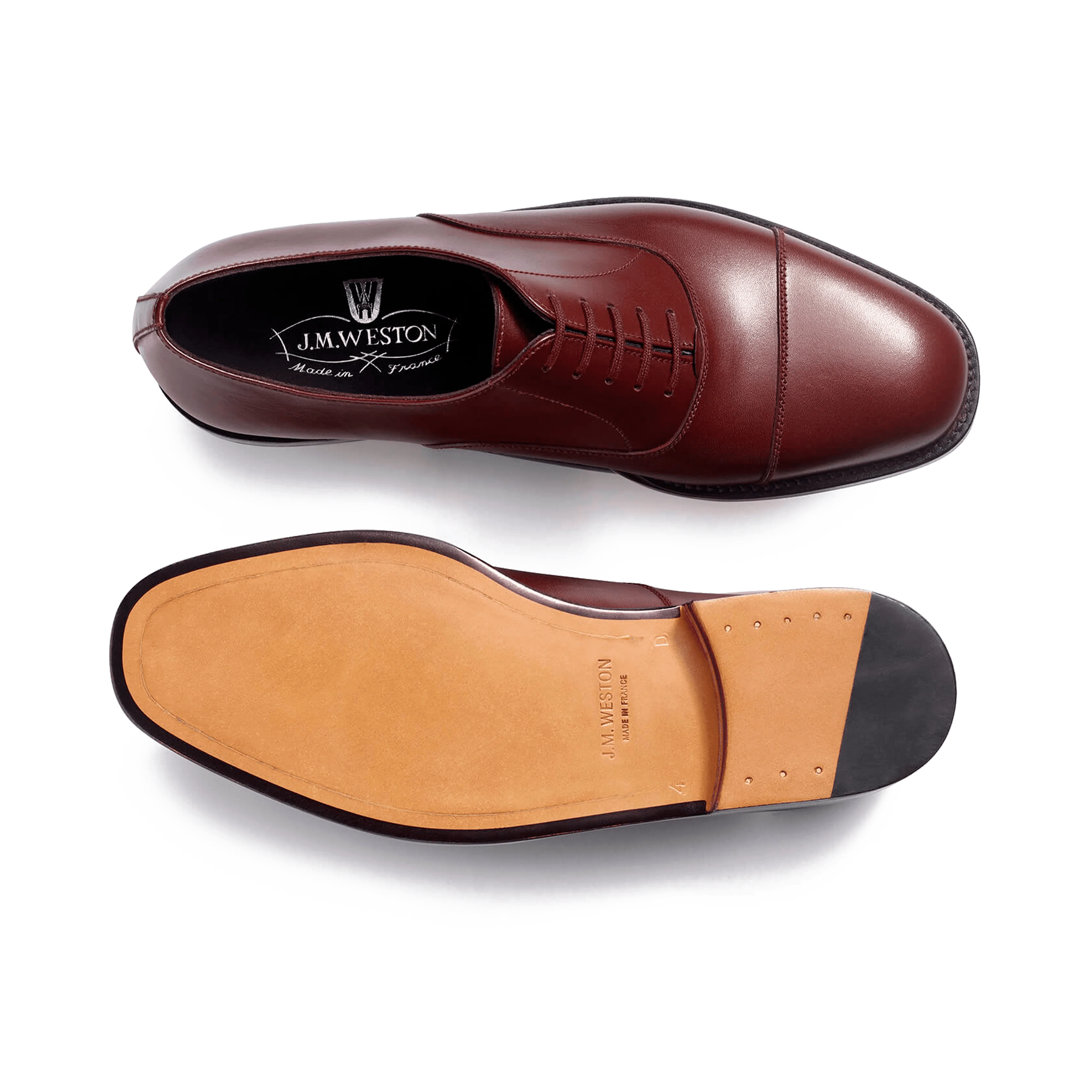 Richelieu bout droit [Femme cuir lisse bordeaux] - Image 4