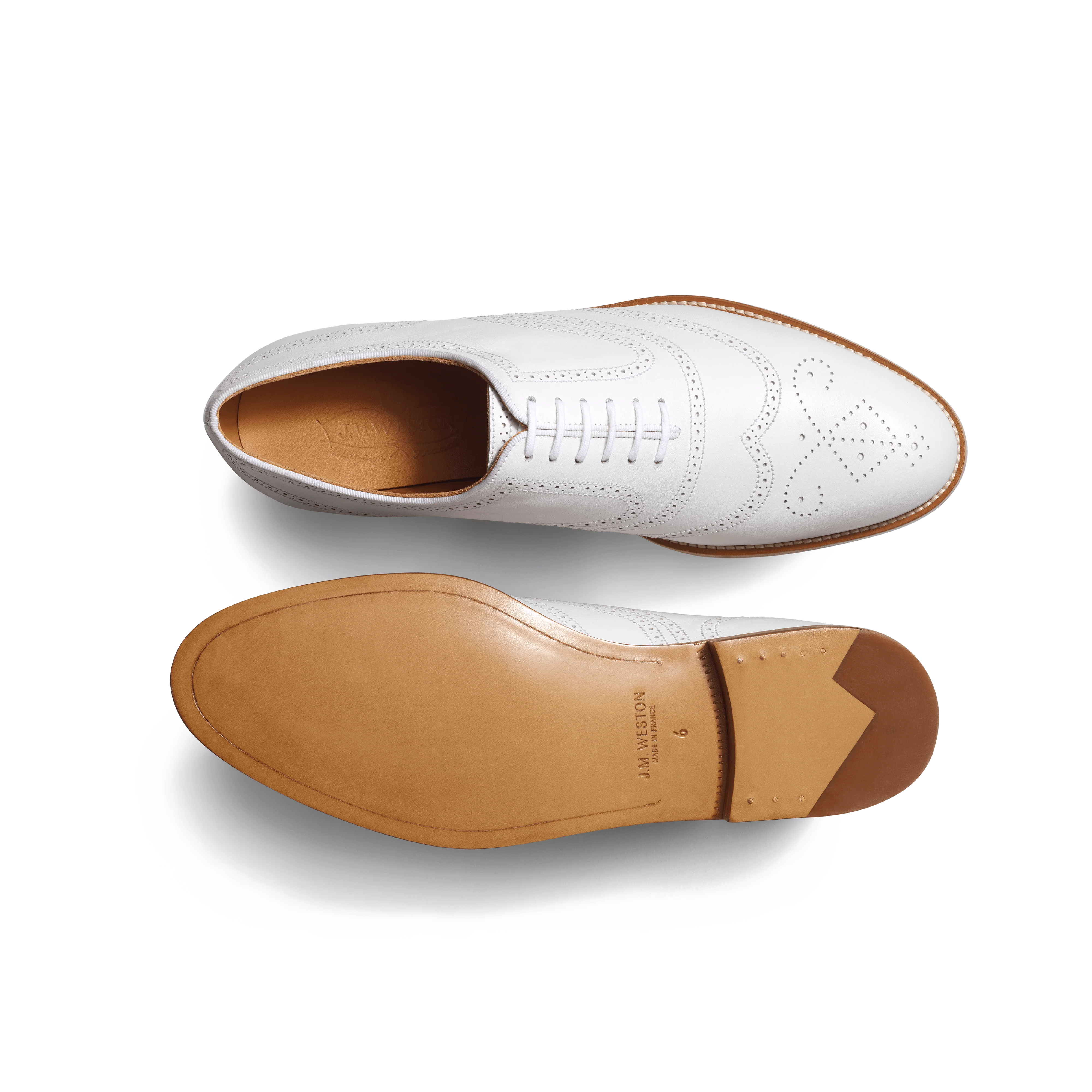 Richelieu cycliste fleuri [femme cuir veau lisse blanc] - Image 4