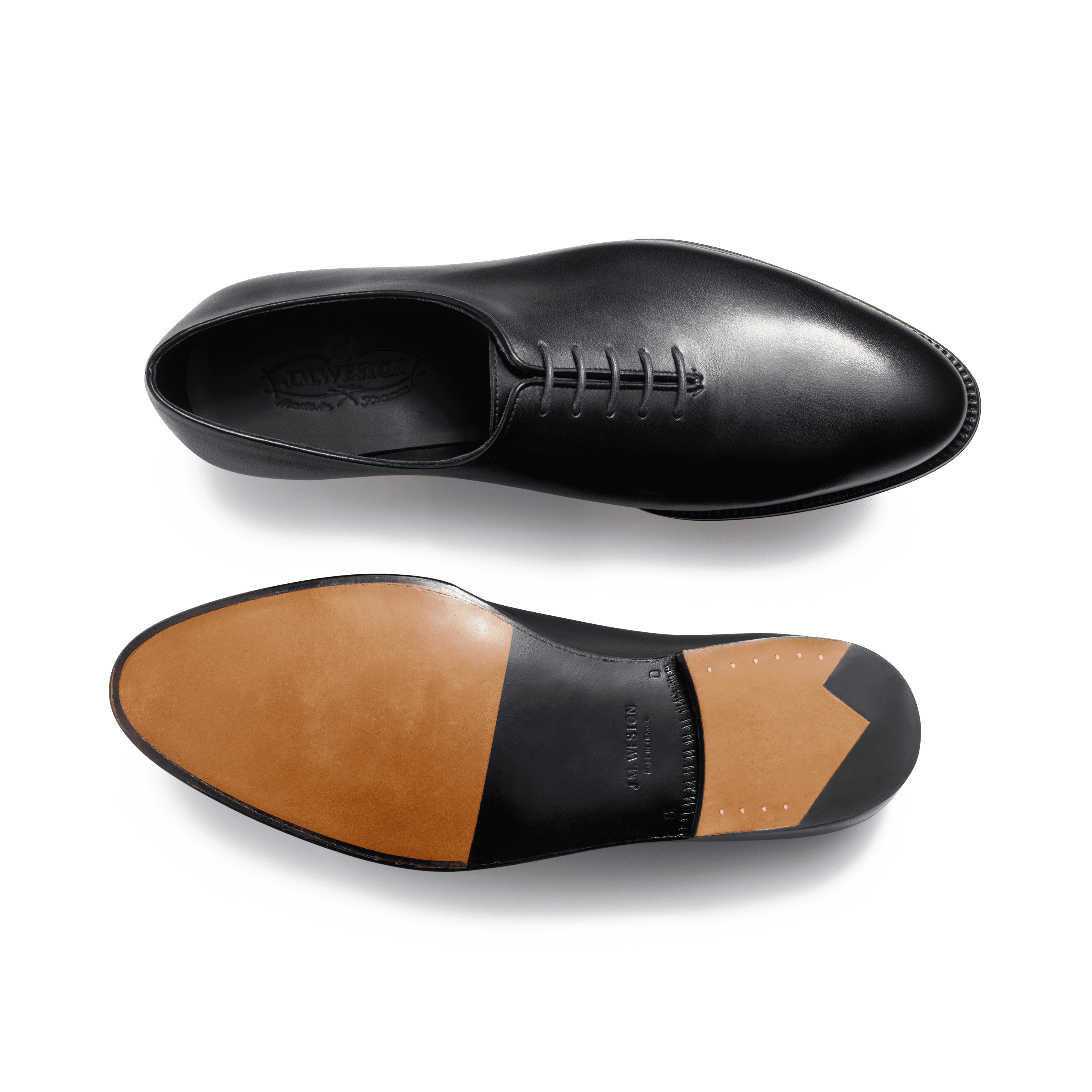 Richelieu One cut Rémi [Homme cuir lisse noir] - Image 4