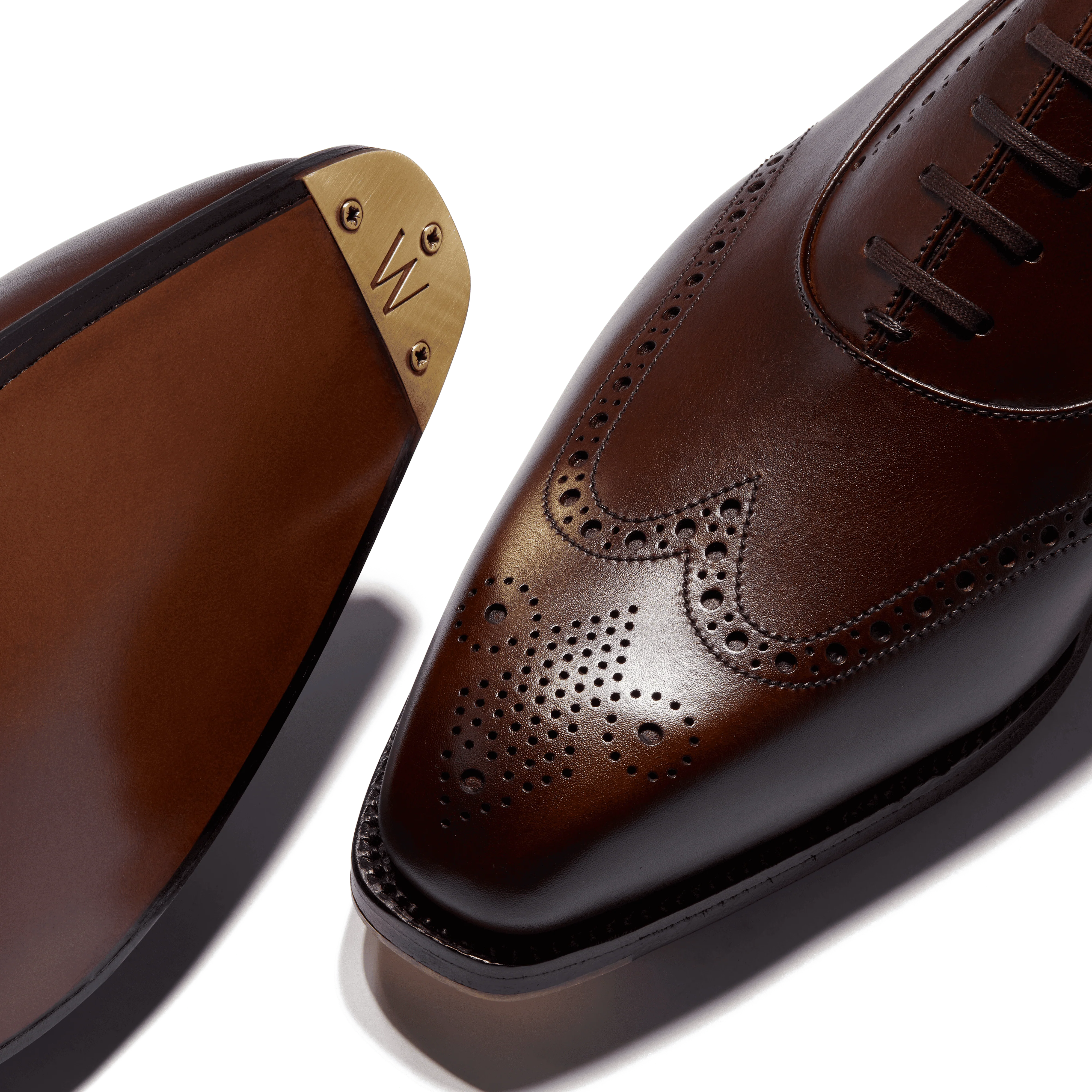 Richelieu Perforé Fusain [homme cuir veau box nuancé café] - Image 5