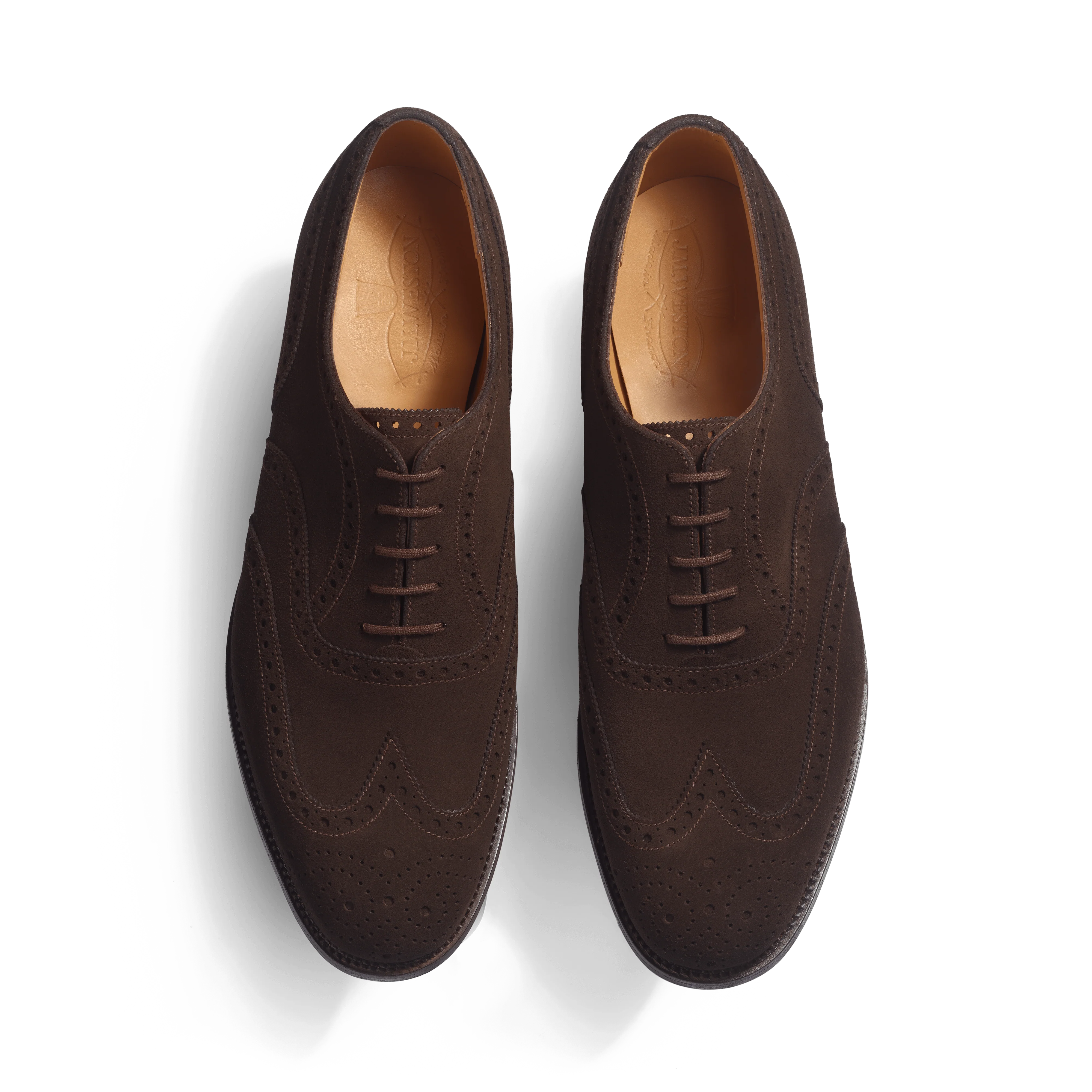 Richelieu perforé [homme cuir veau velours marron] - Image 3