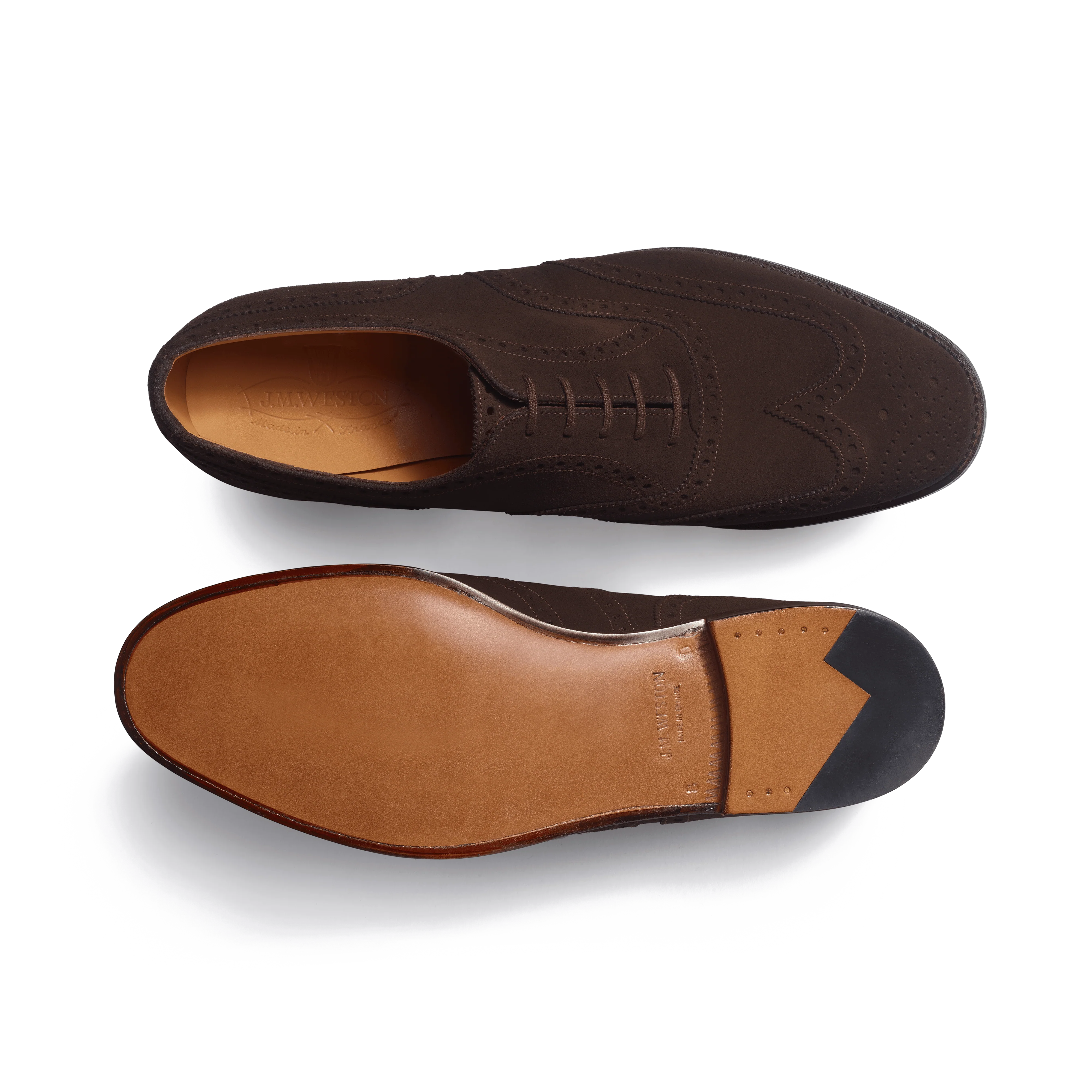 Richelieu perforé [homme cuir veau velours marron] - Image 4