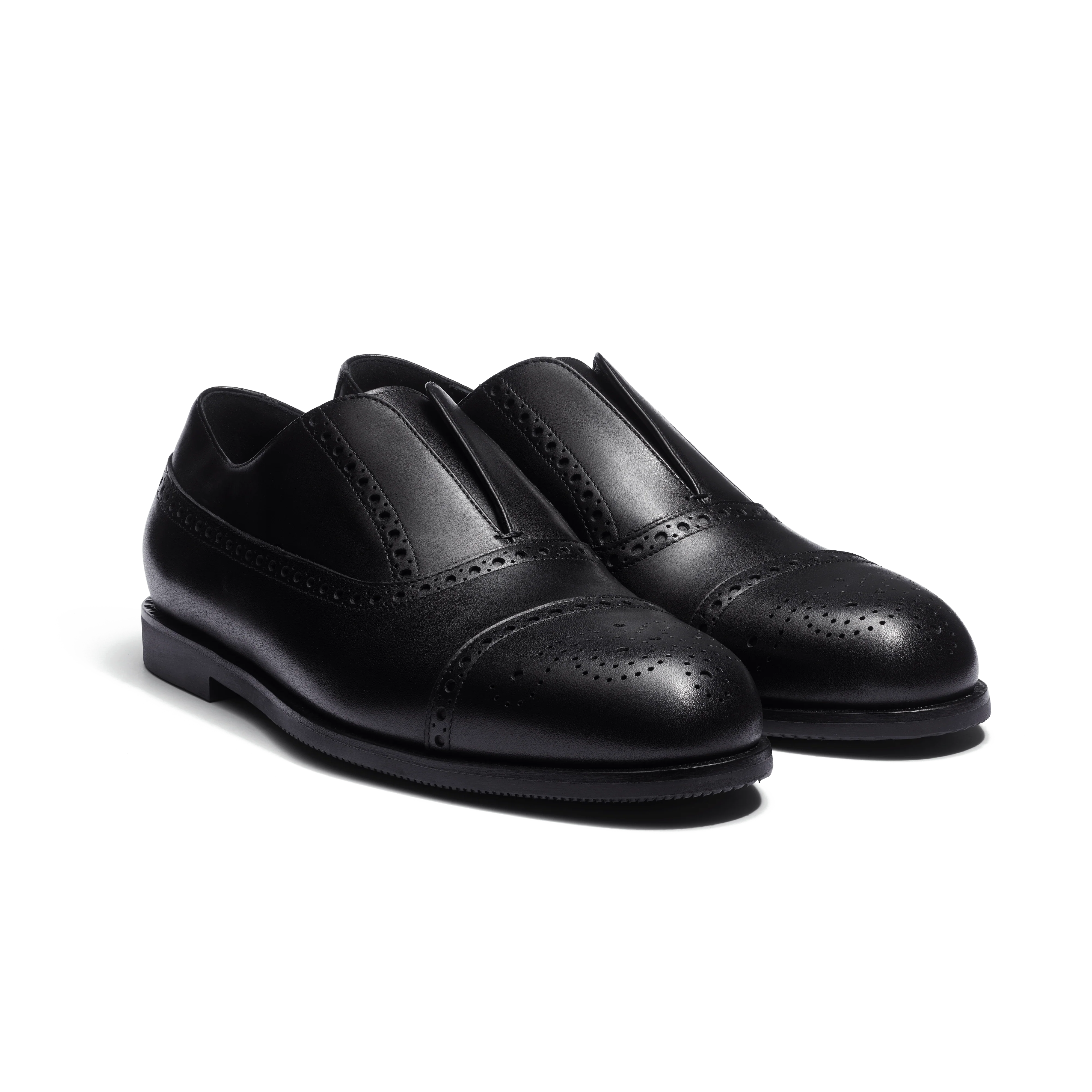Richelieu Sans Gêne Perforé Iéna [homme cuir veau lisse noir] - Image 2