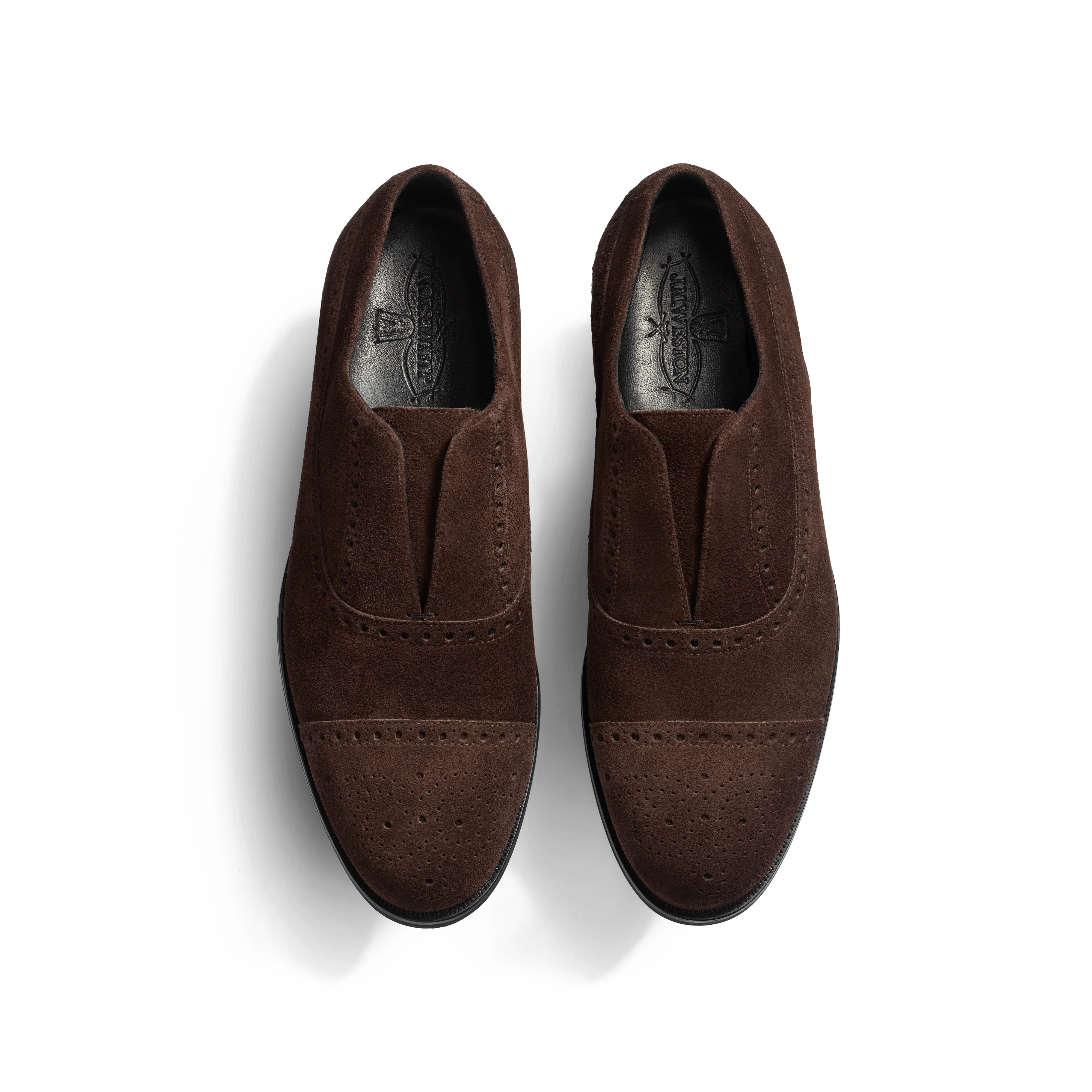 Richelieu Sans Gêne Perforé Iéna [homme cuir veau velours marron foncé] - Image 3