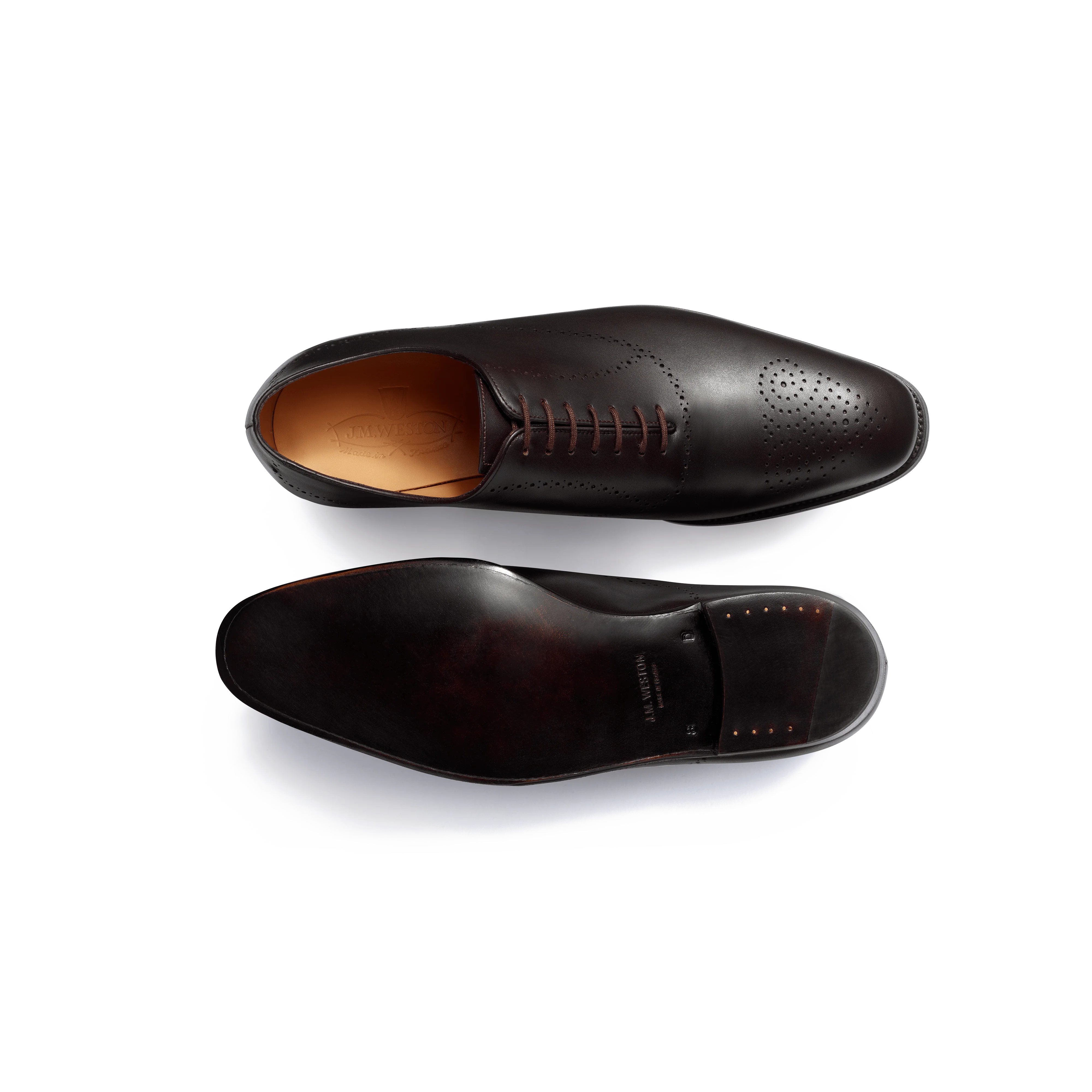Richelieu Savile perforé [Homme cuir veau box marron mélèze] - Image 4
