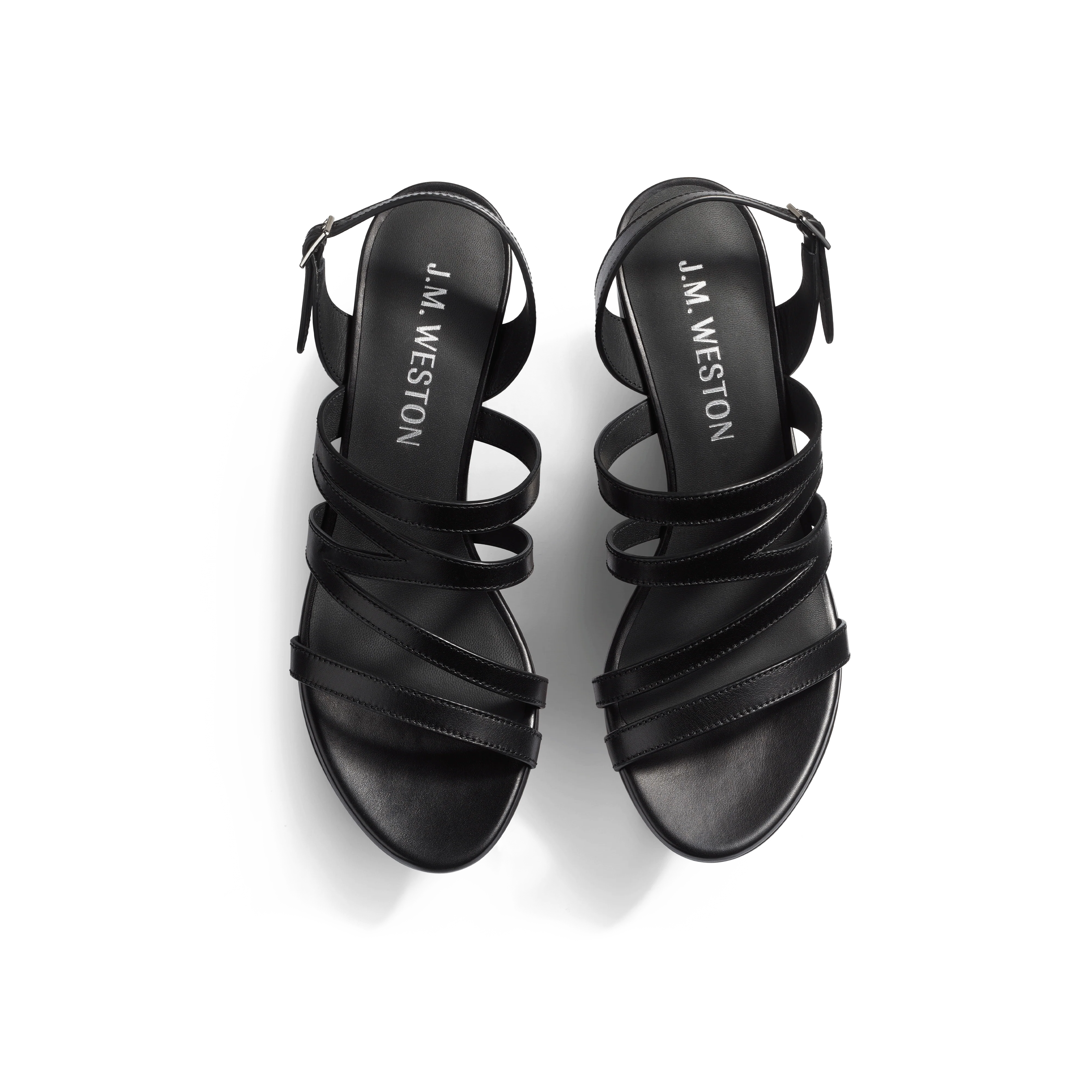 Sandale à talon 5,5cm [femme cuir veau lisse noir] - Image 3