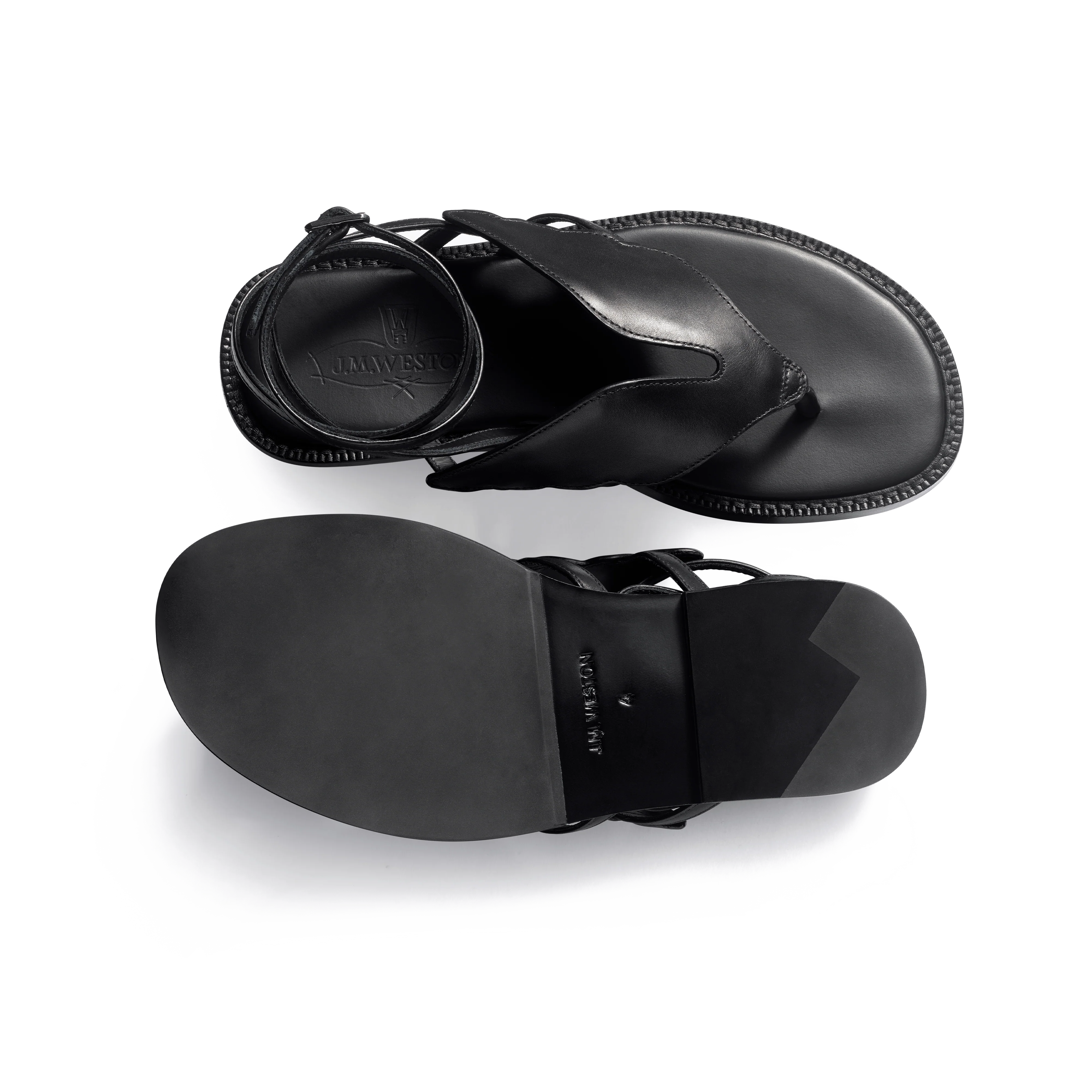 Sandale Ailée  [femme cuir veau lisse noir] - Image 4
