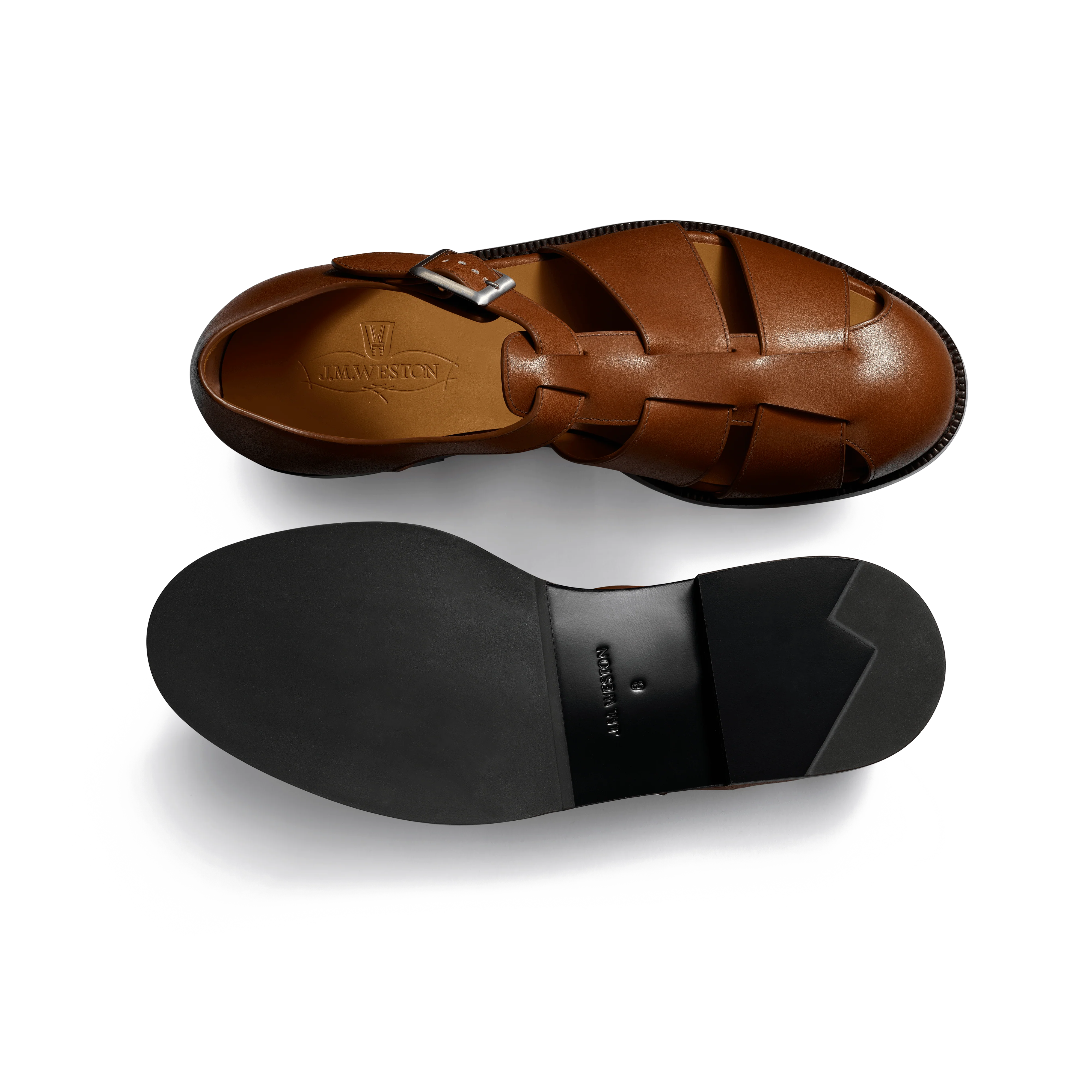 Sandale Fisherman [cuir veau lisse marron bergeronnette] - Image 4