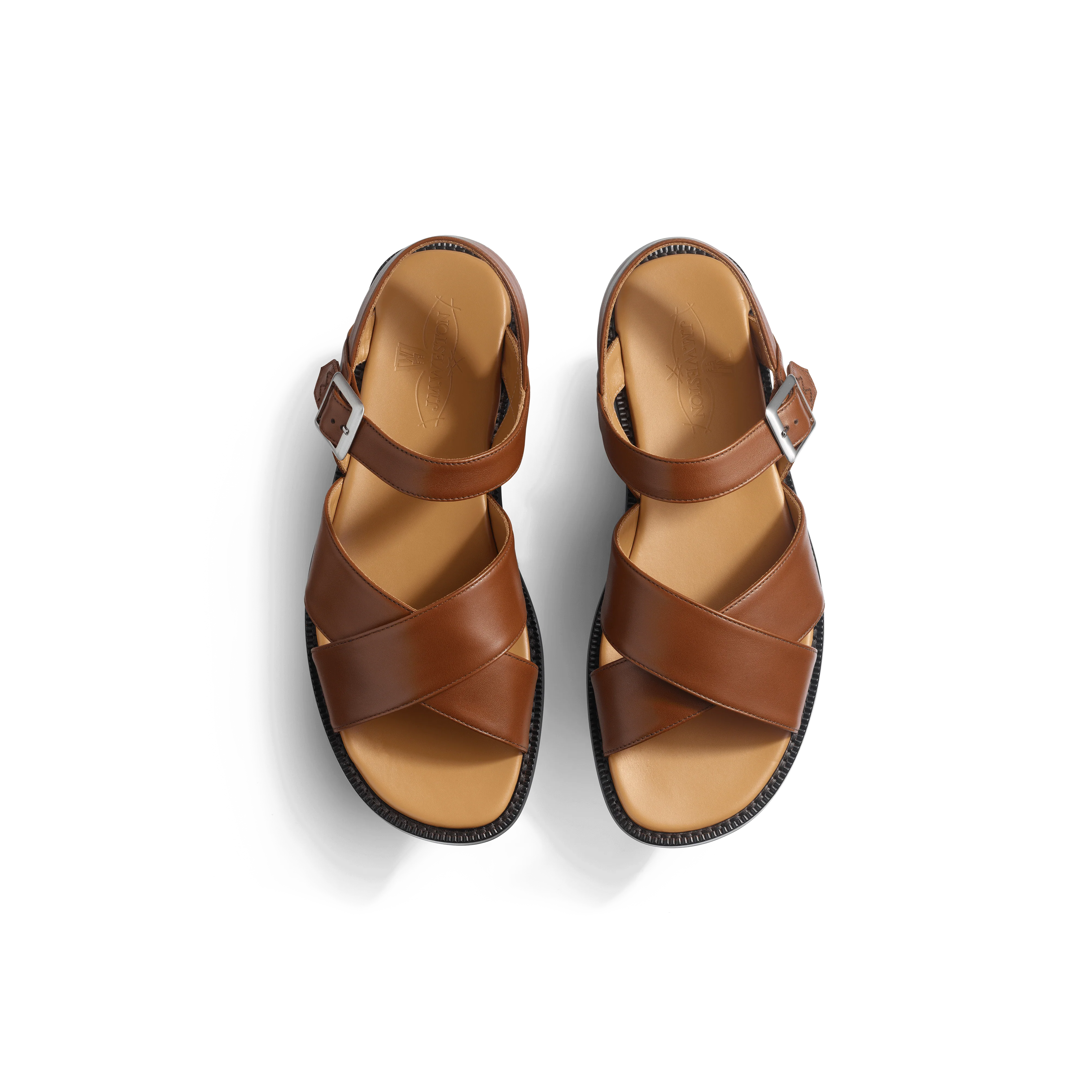 Sandale Double V [homme cuir veau lisse bergeronnette] - Image 3