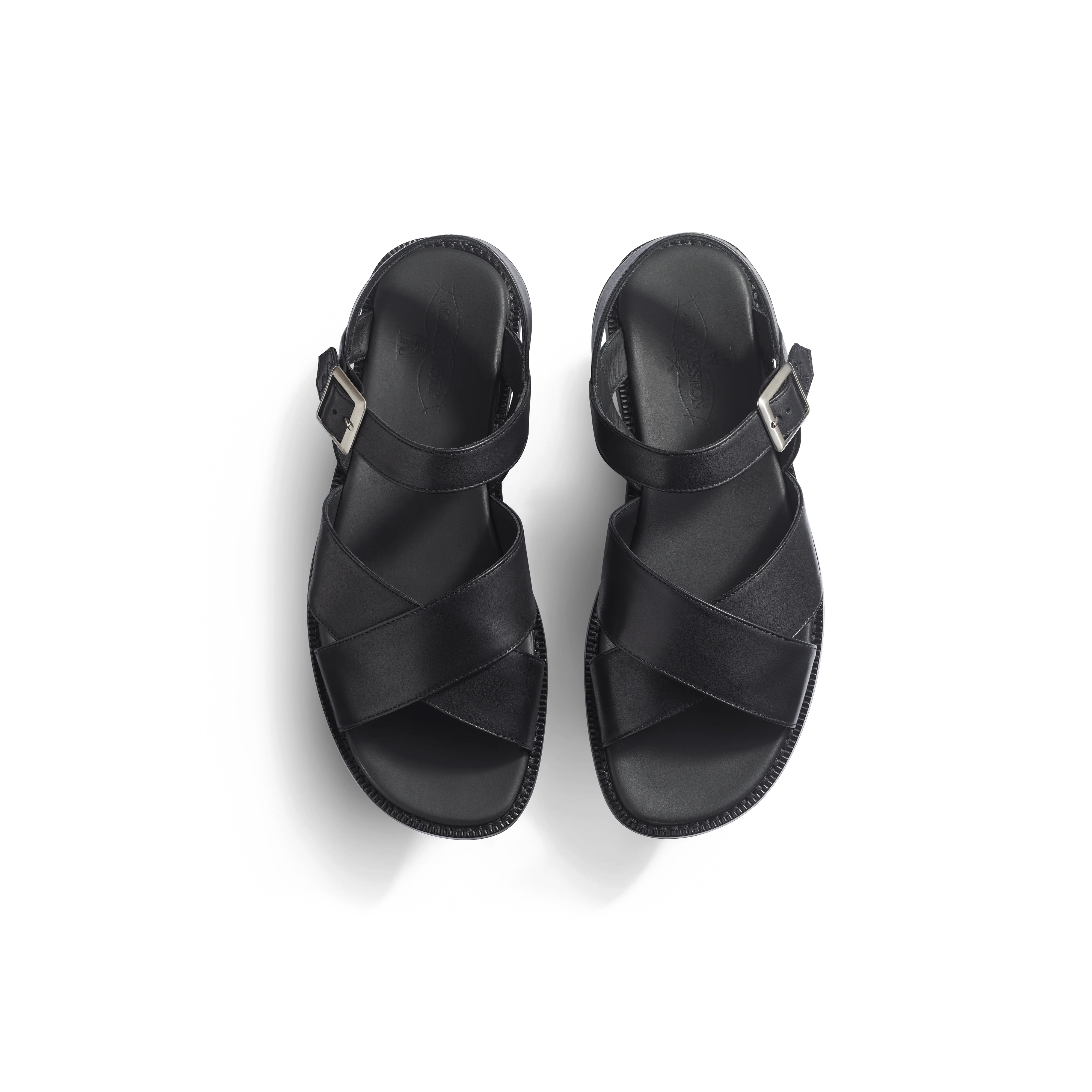 Sandale Double V [homme cuir veau lisse noir] - Image 3
