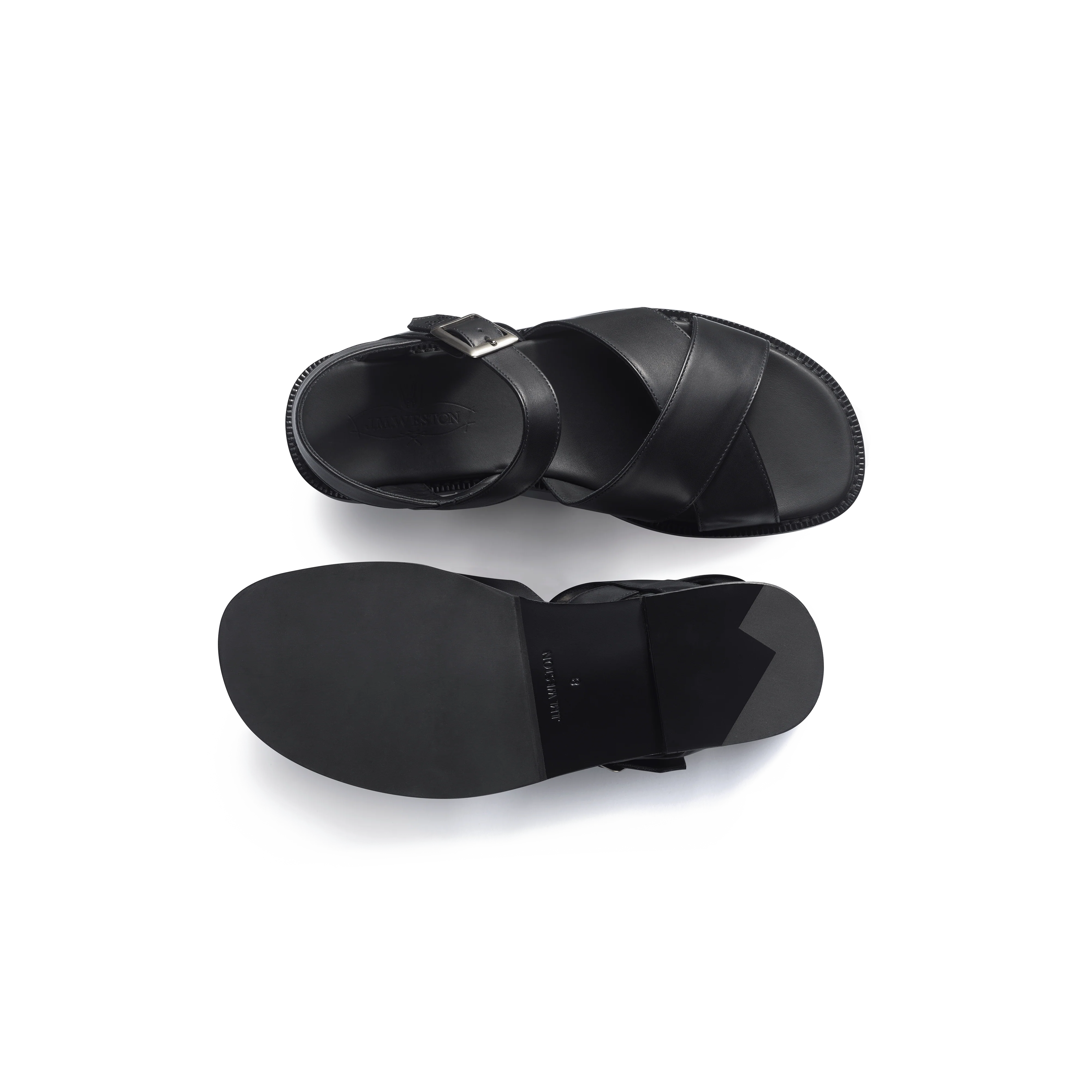 Sandale Double V [homme cuir veau lisse noir] - Image 4