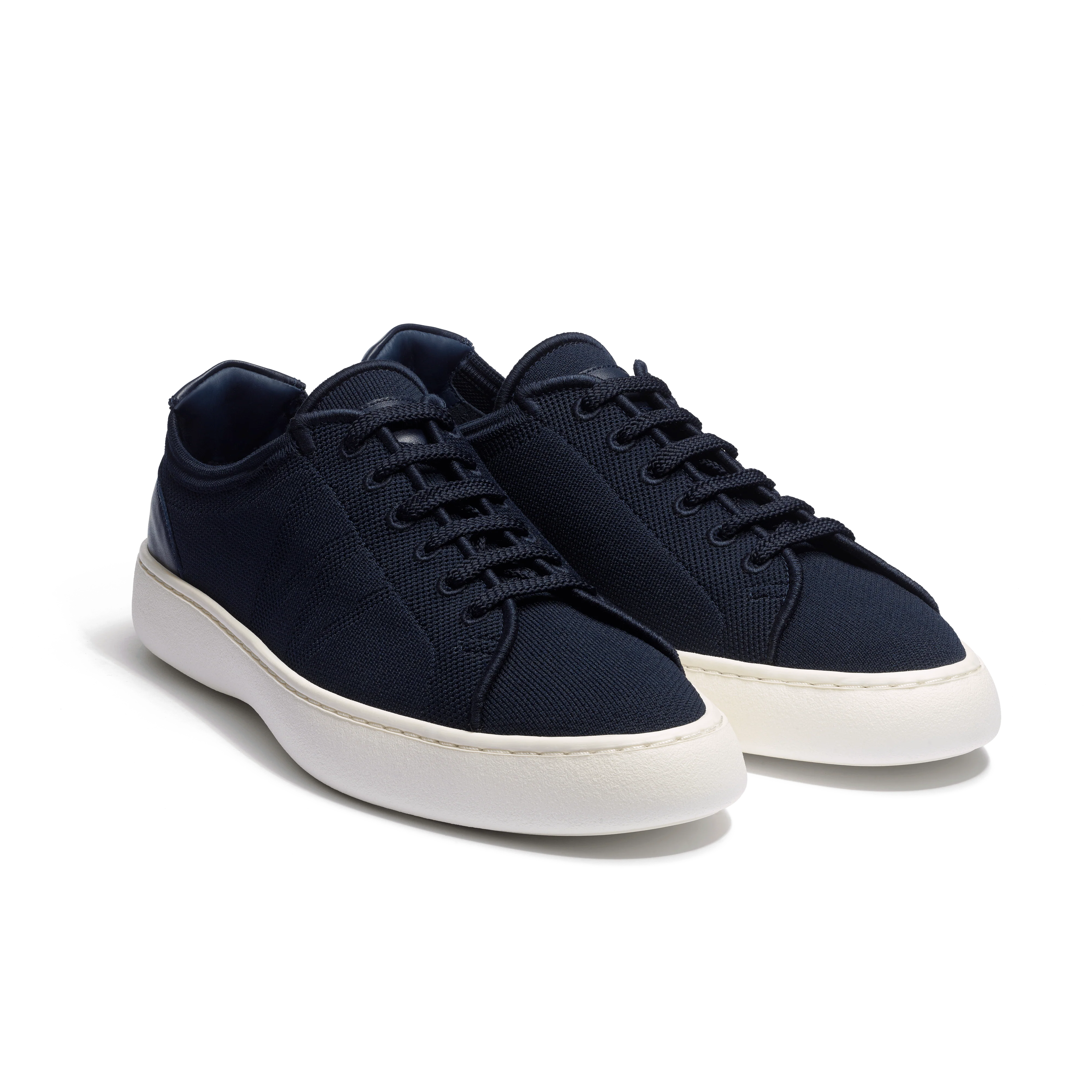 Tennis 1938 Knit [Maille knit bleu marine détails cuir veau sport marine] - Image 2