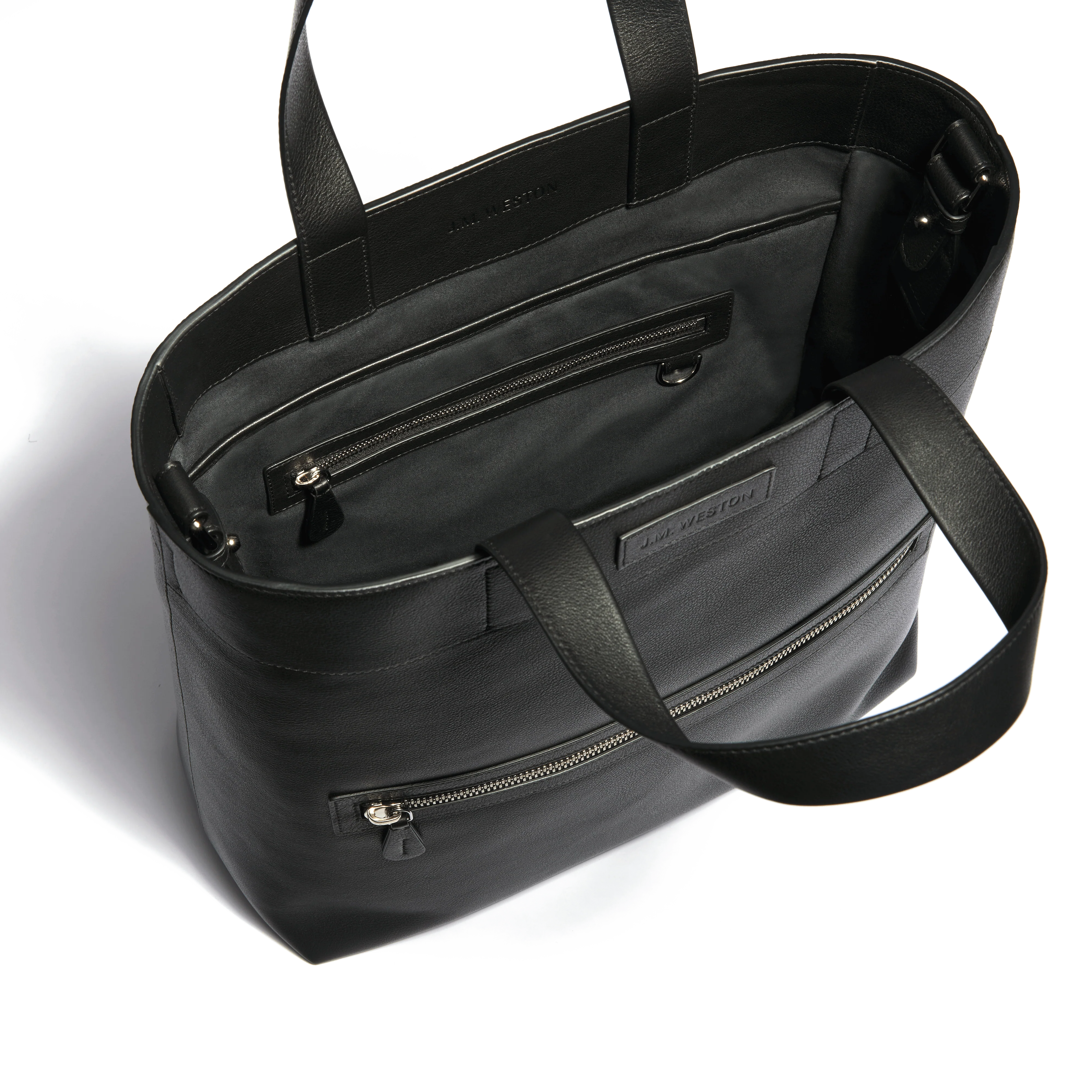 Tote Bag Walker Grand Modèle [Cuir veau lisse noir] - Image 4